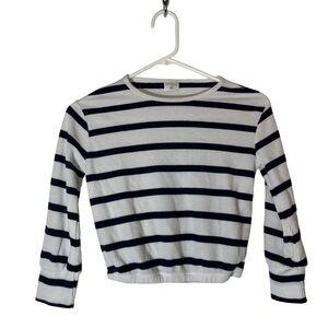 Abercrombie Kids Navy and White Striped Long Sleeve Tee